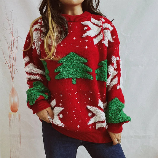 Knit Christmas Sweater Elastic Jumper